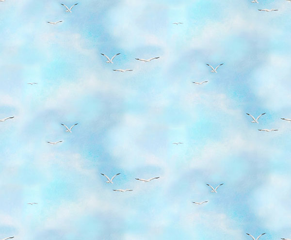 Turtle March - Seagulls - Cloud Blue