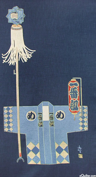 Fireman's Uniform Samurai Period - Indigo Noren Panel