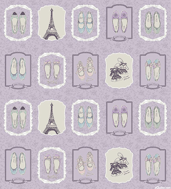Pointe Shoes - Paris - Lilac - 46" x 44" PANEL - COTTON/LINEN