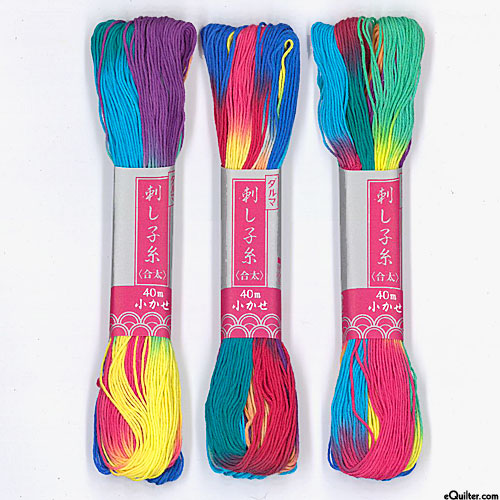 Sashiko Thread - Variegated - Floral Rainbow - 40 m