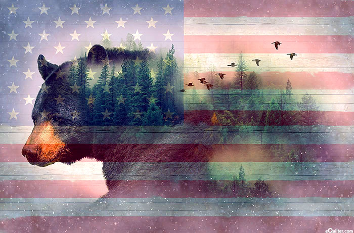 American Wild - Black Bear - Taupe - 30" x 44" PANEL