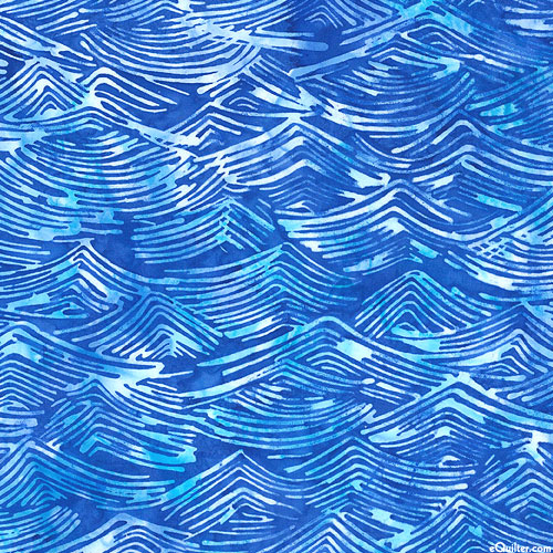 100 Year Hoffman Challenge - Ocean Waves Batik - Royal Blue