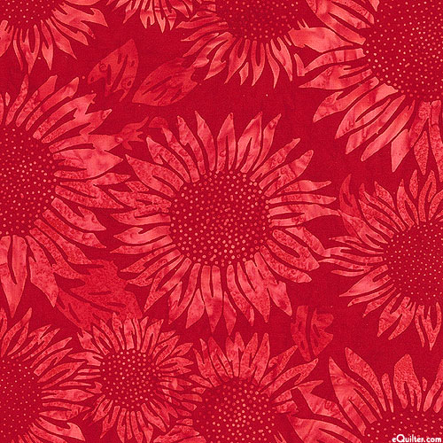 Sunflowers Batik - Lacquer Red