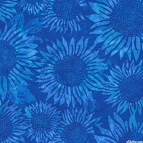 Sunflowers Batik - Royal Blue
