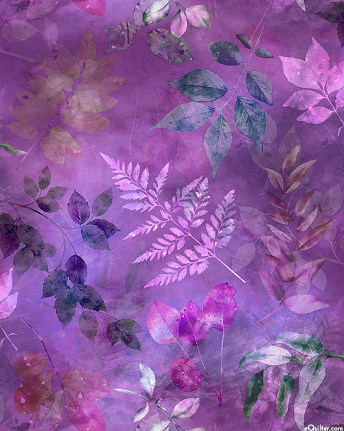 Dandelion Wishes - Garden Leaves - Royal Purple - DIGITAL