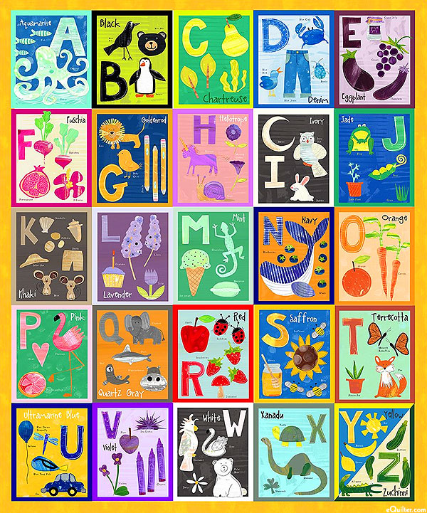 ABC's of Color - Alphabet Blocks - Multi - 37" x 44" PANEL