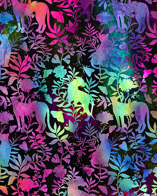 Impressions - Garden of the Jungle Cats - Black - DIGITAL