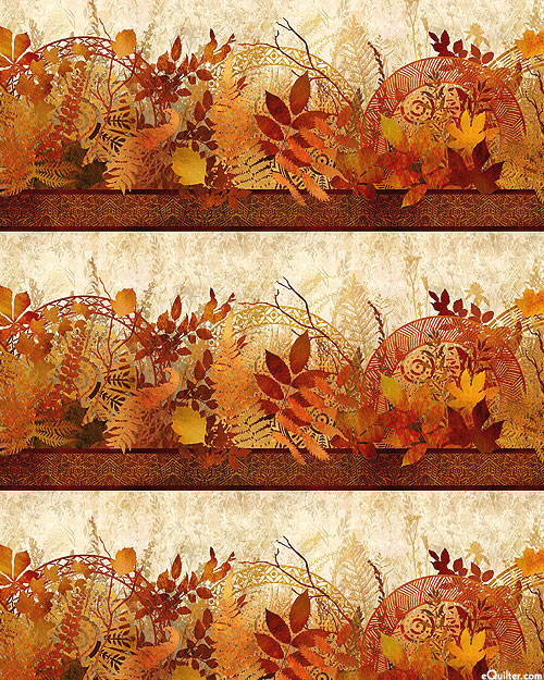 Reflections of Autumn 2 - Golden Forest Stripe - Cream