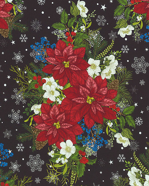 Winter Blooms - Holiday Bouquets - Black - DIGITAL