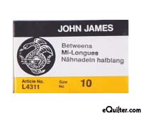 John James "Betweens" Quilting Needles - Size 10