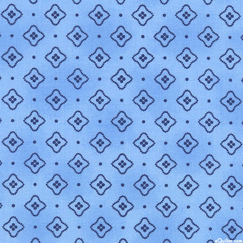 Sara - Faux-Embroidery Medallions - Periwinkle