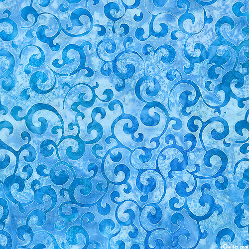 Azulejos - Verdant Vines Batik - Ocean Blue