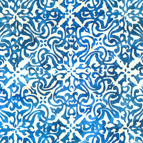Azulejos - Garden Filigree Batik - Sapphire