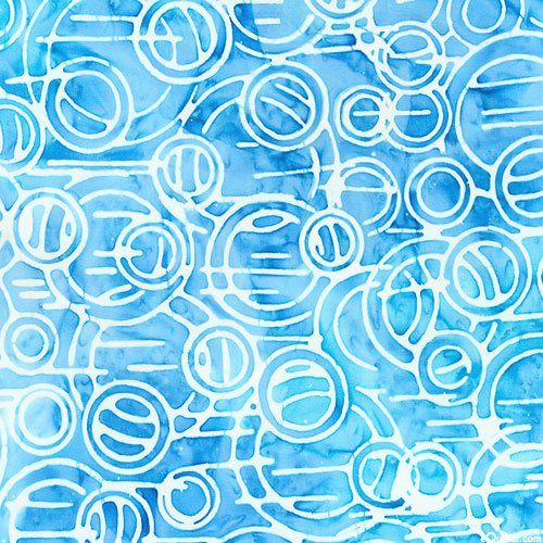 Bubble Blues - Rings Batik - Deep Aqua