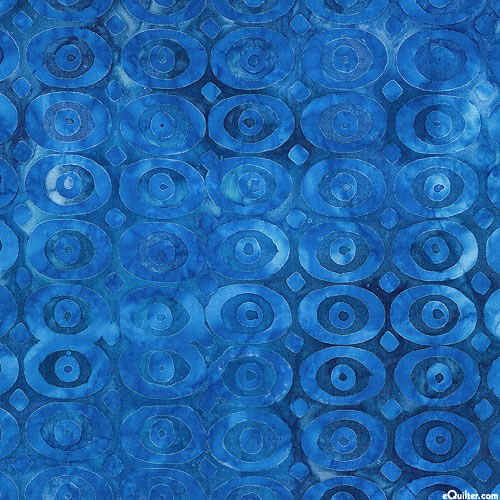 Bubble Blues - Ovals Batik - Royal Blue