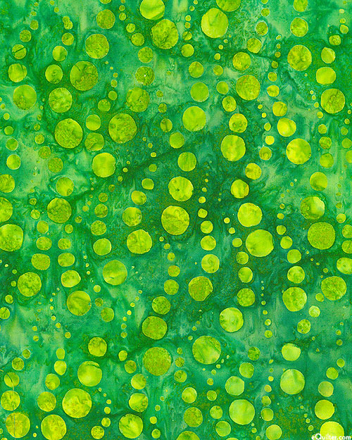 Dottie - Ascending Bubbles Batik - Bamboo Green