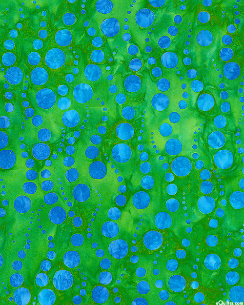 Dottie - Ascending Bubbles Batik - Shamrock Green