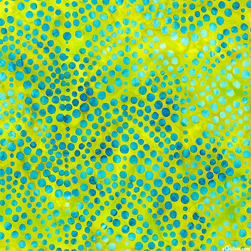 Dottie - Bubbles Geometric Batik - Kiwi Green