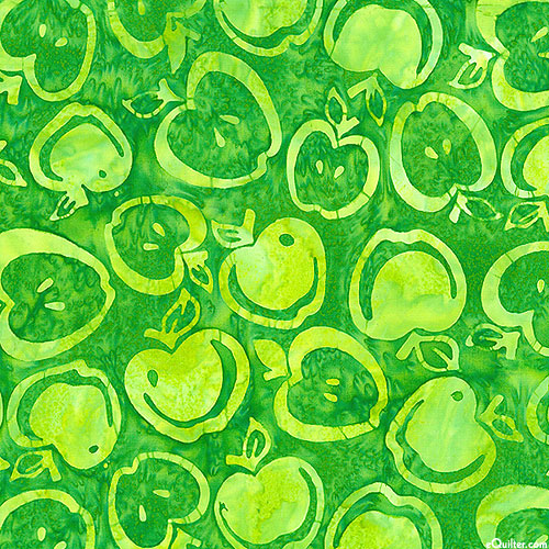 Farm Stand - Apple Orchard Batik - Emerald Green