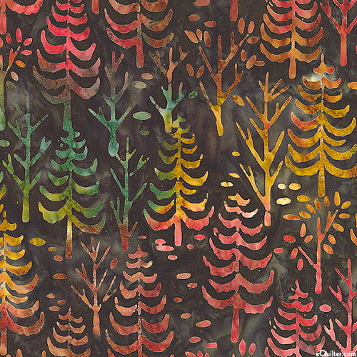 Autumn Trails - Forest Batik - Pepper Black