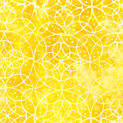 Moodscapes - Ring Medallion Batik - Lemon Yellow