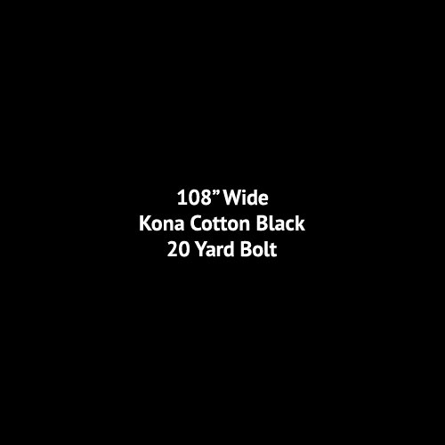 Kaufman Kona Solid WIDE - Black - 108" QUILT BACKING - FULL BOLT