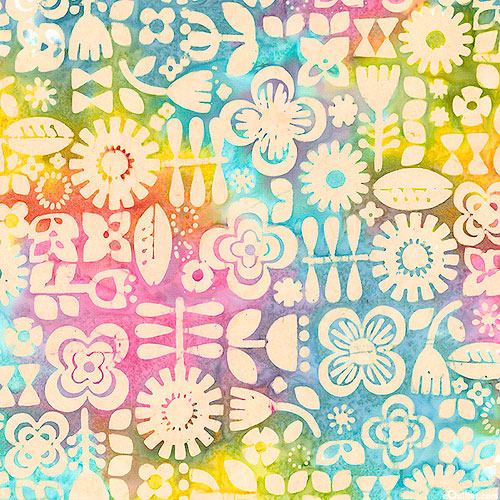 Retro Rainbow - Floral Motifs Batik - Multi