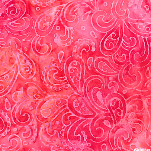 Rouge - Garden Paisleys Batik - Watermelon Red