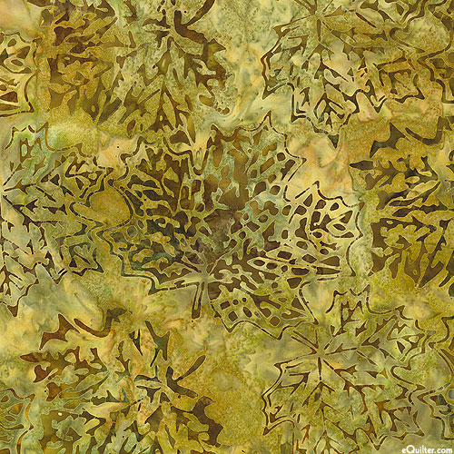 Auburn - Maple Leaves Batik - Light Olive