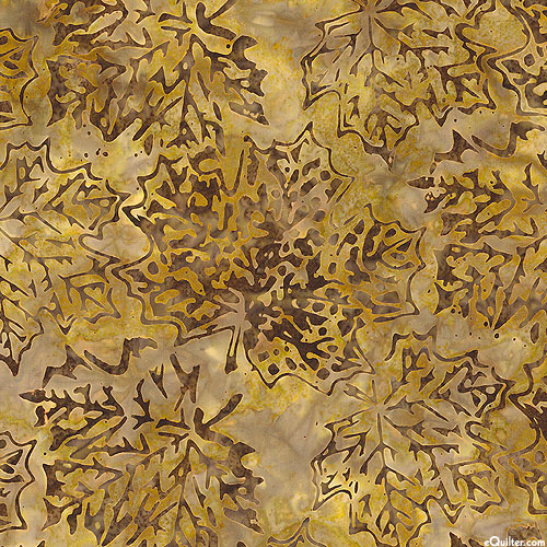 Auburn - Maple Leaves Batik - Saddle Gold