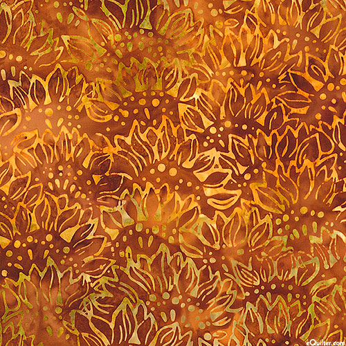 Sun Forest - Sunflower Batik - Maple Brown