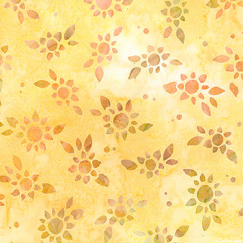 Sun Forest - Sun Blossoms Batik - Mango Yellow