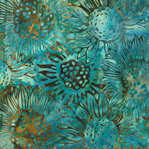 Sun Forest - Sunflowers Batik - Turquoise