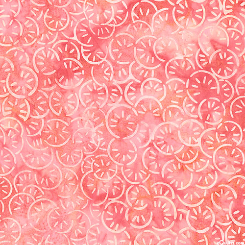 Seashore - Sand Dollar Batik - Rhubarb Red