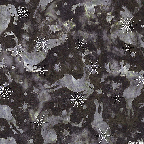 Winter Wonderland - Reindeer Batik - Storm Gray/Silver