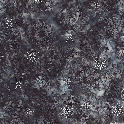 Winter Wonderland - Snowflakes Batik - Pepper Black/Silver