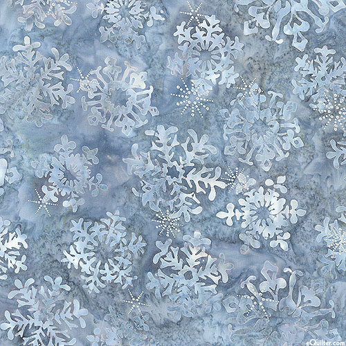Winter Wonderland - Snowflakes Batik - Gray Blue/Silver