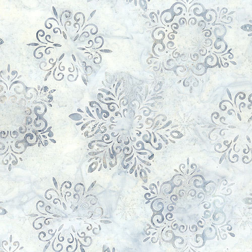 Winter Wonderland - Snowy Flakes Batik - Silver Gray/Silver