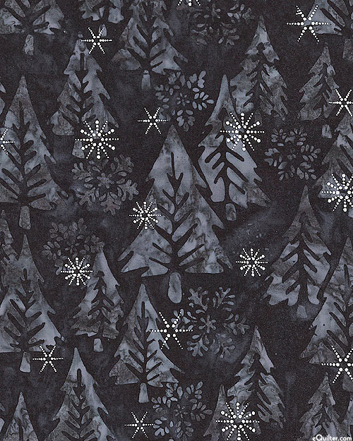 Winter Wonderland - Woodlands Batik - Pepper Gray/Silver