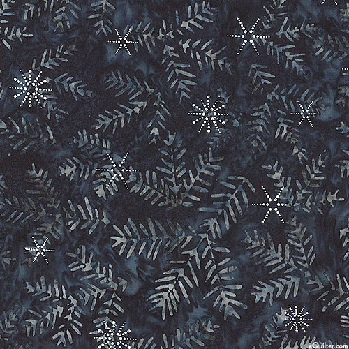Winter Wonderland - Pine Needles Batik - Pepper Black/Silver