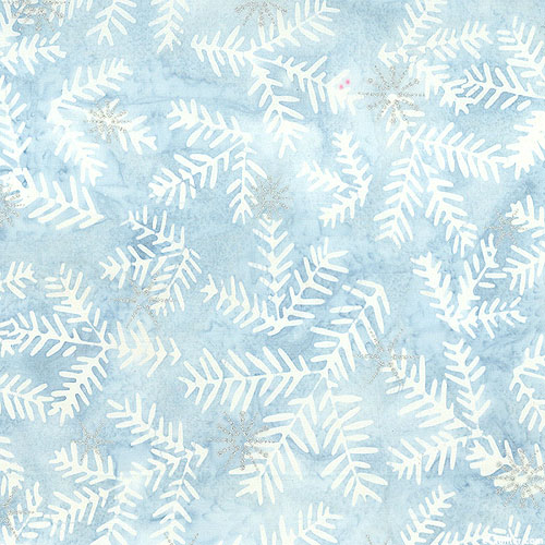 Winter Wonderland - Pine Needles Batik - Powder Blue/Silver