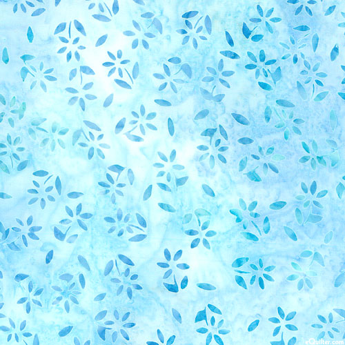 Petite Pastels - Blissful Blooms Batik - Cloud Blue