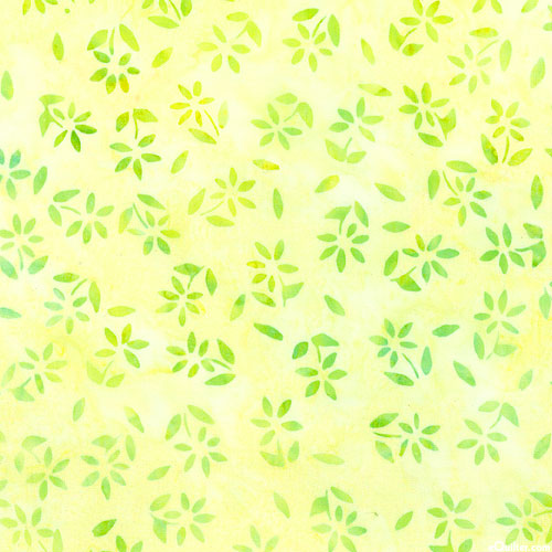 Petite Pastels - Blissful Blooms Batik - Willow Green