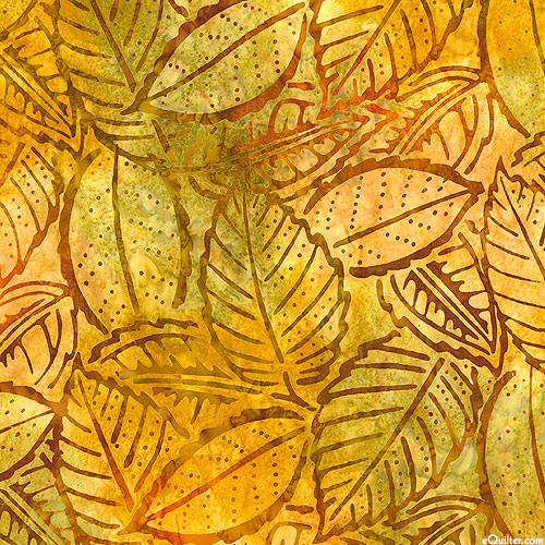 Artisan Batiks: Terrain - Forest Floor Batik - Camel Gold