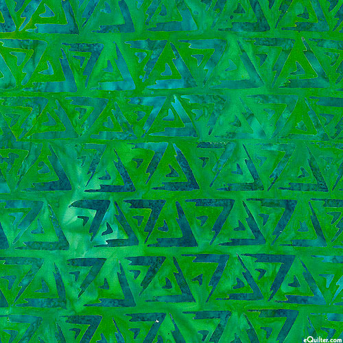 Velocity - Triangles Batik - Parrot Green
