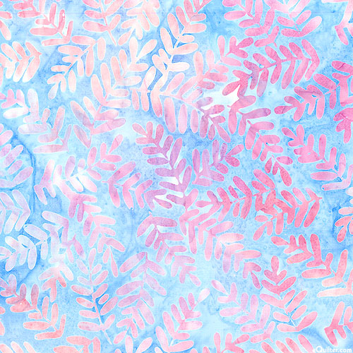 Wild Garden - Fern Collage Batik - Sky Blue