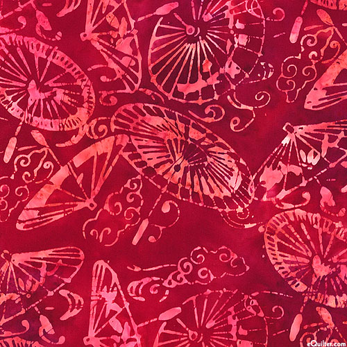 Bamboo Garden - Umbrellas Batik - Lacquer Red