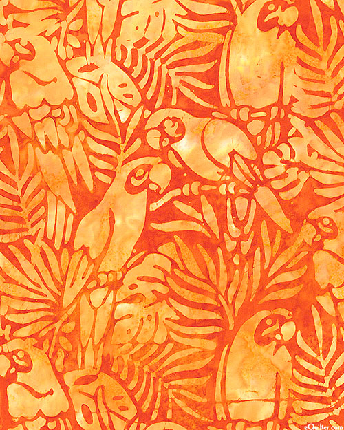 Welcome To Paradise - Parrot Cove Batik - Persimmon