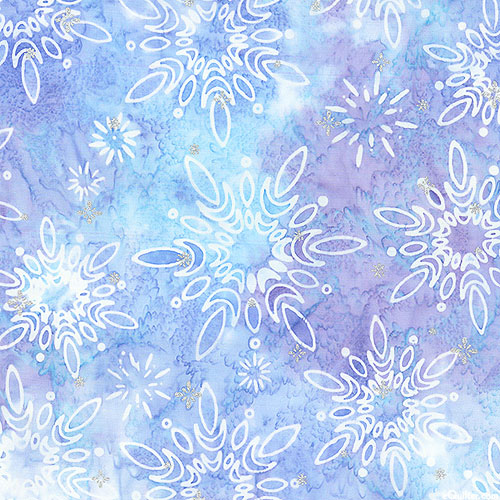 Winter Sparkle - Radiant Shapes Batik - Heather/Silver