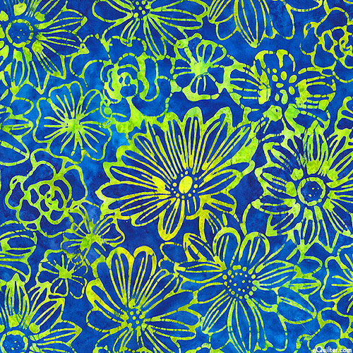 Summer Zest - Daisy's Garden Batik - Nautical Blue